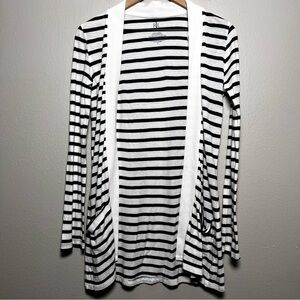 Lauren Ralph Lauren Women Cardigan Sweater Small‎ White Blue Stripe Nautical